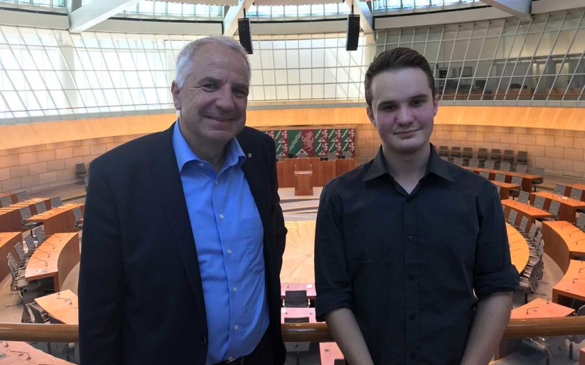Rainer Deppe (links) und Jeremi Kałandyk (rechts) beim Jugendlandtag 2018