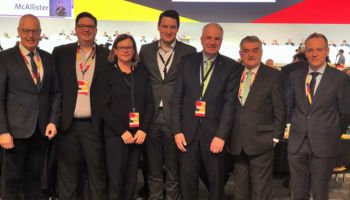 v.l.n.r.: Dr. Hermann-Josef Tebroke MdB, Christian Buchen, Vera Müller, Uwe Pakendorf, Rainer Deppe MdL, NRW-Innenminister Herbert Reul und Thomas Frank