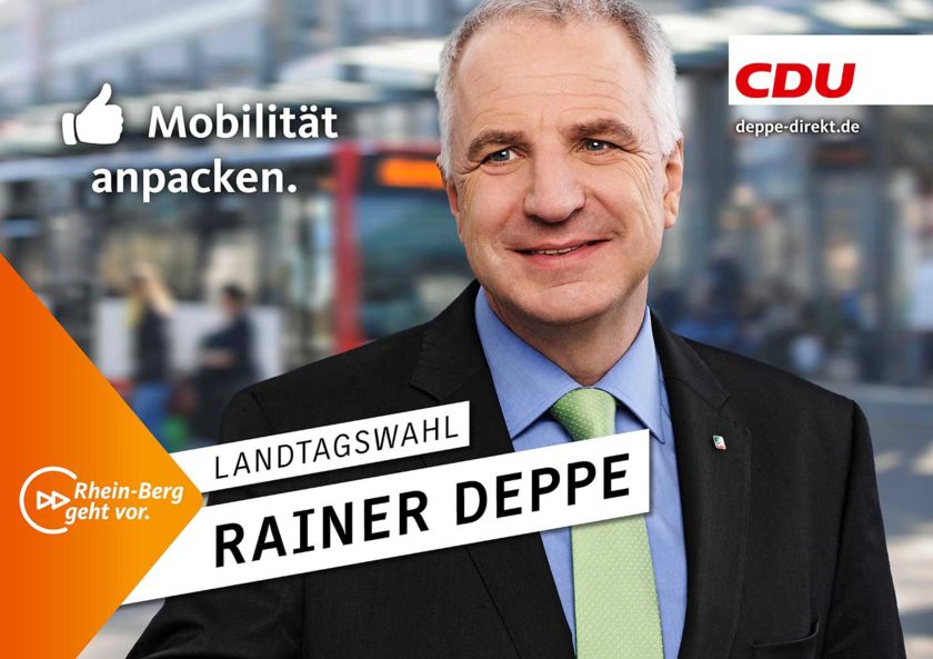 Rainer Deppe Plakat Mobilität anpacken Landtagswahl 2017