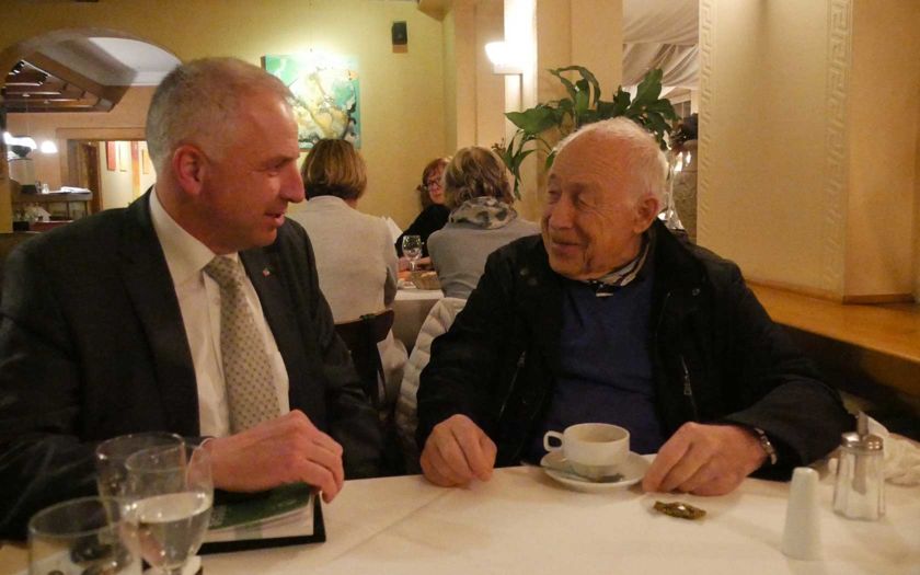 Heiner Geißler (rechts) und Rainer Deppe (links)