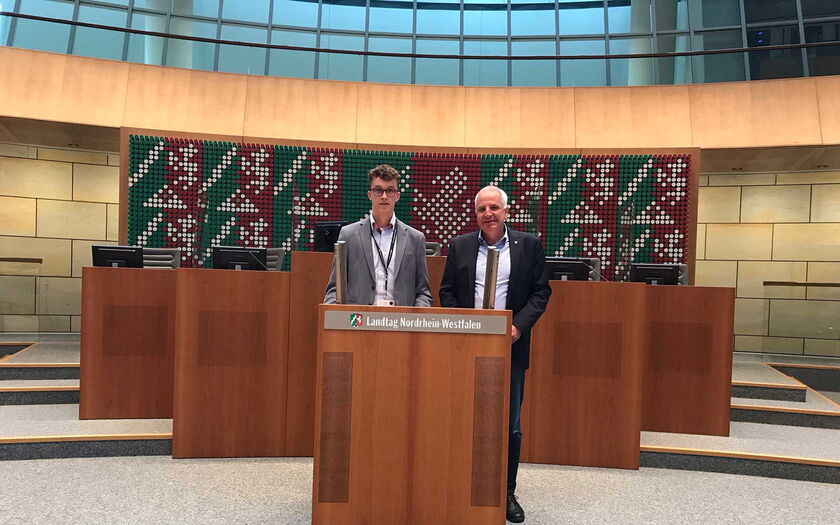 Louis Knappertsbusch (links) und Rainer Deppe (rechts) beim Jugendlandtag 2021