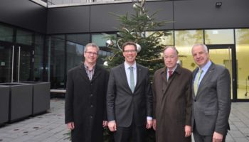 Das Bild zeigt von links nach rechts: Thomas Zöllner, Stephan Santelmann, Hans Wolfgang Zanders, Rainer Deppe /// Quelle: Rheinisch-Bergischer Kreis / Katharina Krause