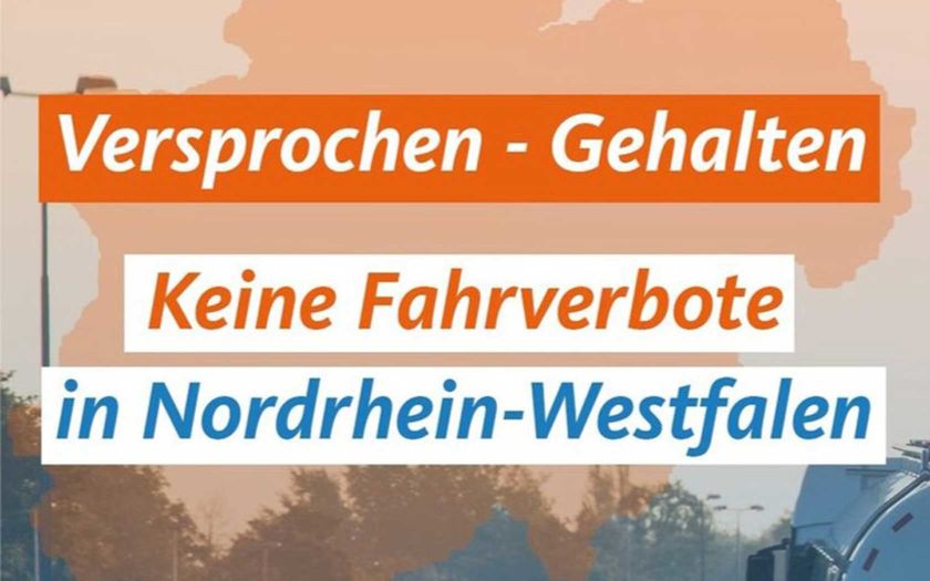 Grafik: Versprochen - Gehalten - Keine Fahrverbote in Nordrhein-Westfalen