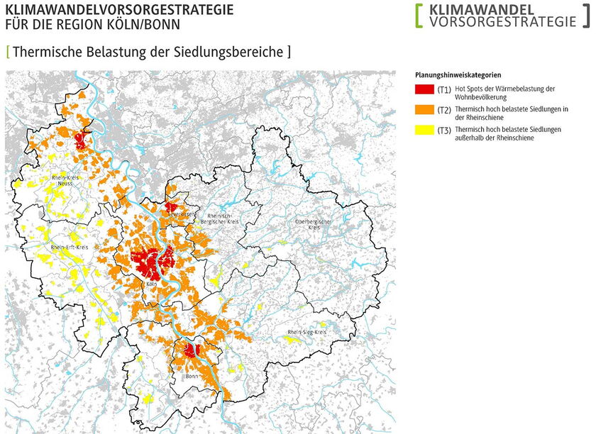 Interaktive Karte der regionalen Klimawandelvorsorgestrategie