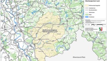 Wolfsverdachtsgebiet Oberbergisches Land / MULNV