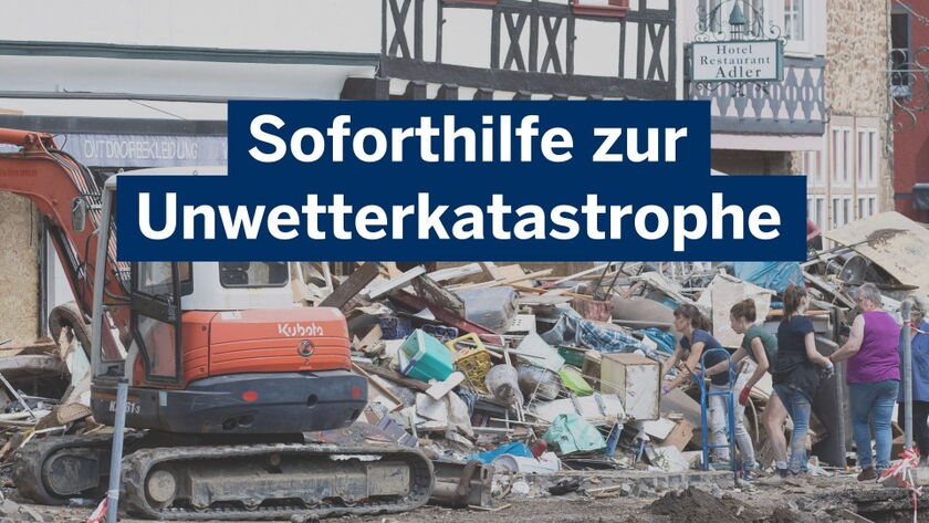 Soforthilfe zur Unwetterkatastrophe - Foto: Land NRW / Ralph Sondermann