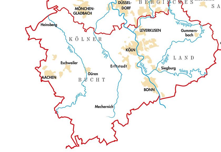 Regierungsbezirk Köln - Quelle: Geoportal NRW