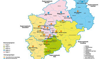 Karte der Entsorgungsregionen