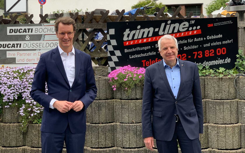 Verkehrsminister Hendrik Wüst und Rainer Deppe