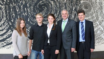 v.l.n.r.: Anna Marie Thaleiser, André Jeckel, Vera Manea Buß, Rainer Deppe MdL und Frank Peter Chyrek