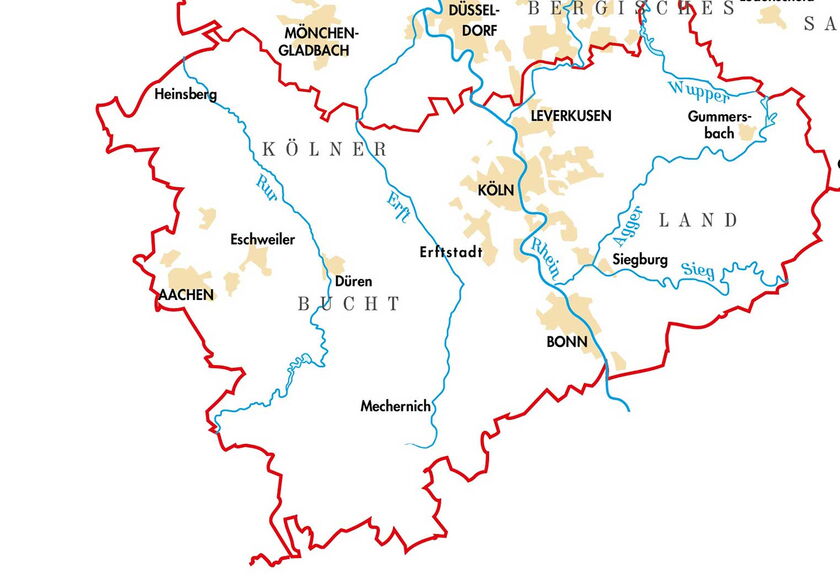 Regierungsbezirk Köln - Quelle: Geoportal NRW
